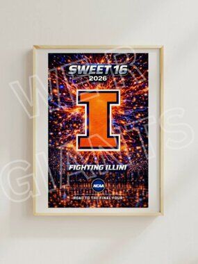 Illinois Fighting Illini Basketball Art Print 11" x 17" (road to final four)